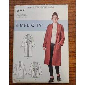 Simplicity S8742 Sewing Pattern Misses Cardigans Jacket Duster Size XS-XL S8742A